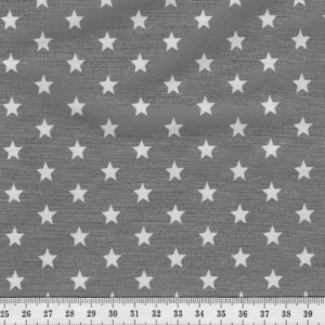 Quality Textiles KC9090-155 - Minimals Daisy Star Taupe Meterware - Baumwollstoff - mit Sternen - grau