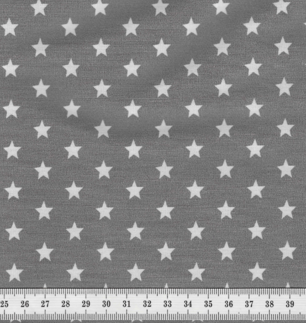 Quality Textiles KC9090-155 - Minimals Daisy Star Taupe Meterware - Baumwollstoff - mit Sternen - grau